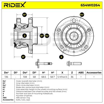 Łożysko Koła RIDEX 654W0264 654W0264 - foto 3