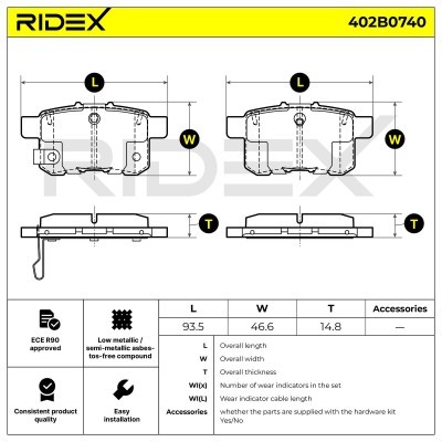 Klocki hamulcowe RIDEX 402B0740 402B0740 - foto 6
