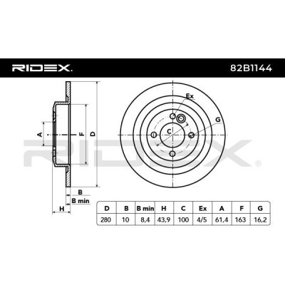 Tarcza hamulcowa RIDEX 82B1144 82B1144 - foto 6