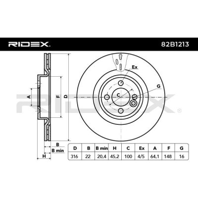 Tarcza hamulcowa RIDEX 82B1213 82B1213 - foto 4