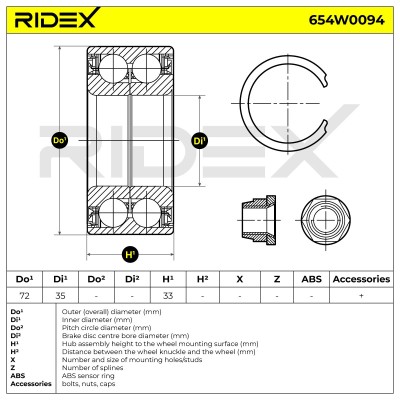 Łożysko Koła RIDEX 654W0094 654W0094 - foto 3