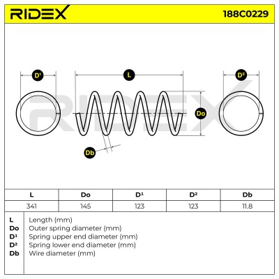 Sprężyna Zawieszenia RIDEX 188C0229 188C0229 - foto 5
