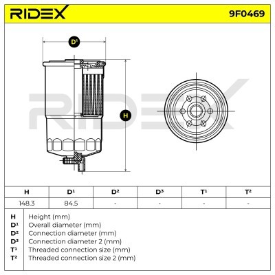 Filtr Paliwa RIDEX 9F0469 9F0469 - foto 6