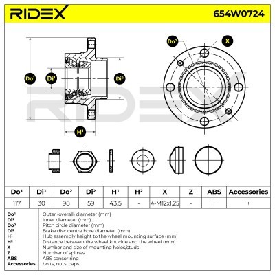 Łożysko Koła RIDEX 654W0724 654W0724 - foto 8