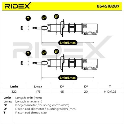 Amortyzator RIDEX 854S18287 854S18287 - foto 2