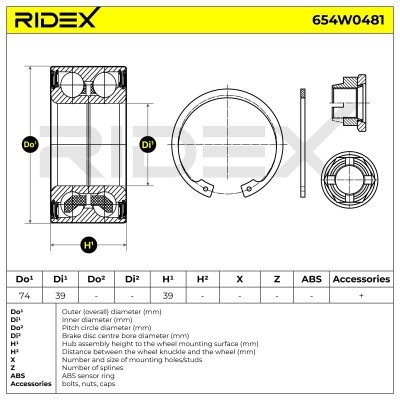 Łożysko Koła RIDEX 654W0481 654W0481 - foto 7