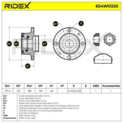 Łożysko Koła RIDEX 654W0320 654W0320 - foto 6