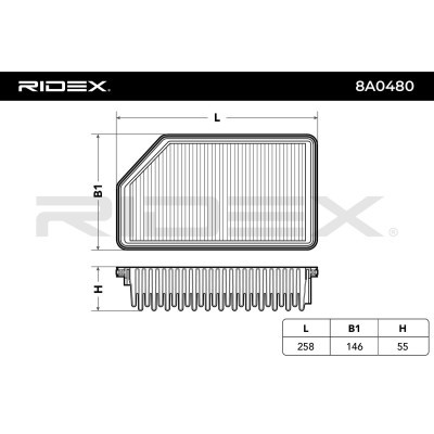 Filtr Powietrza RIDEX 8A0480 8A0480 - foto 6