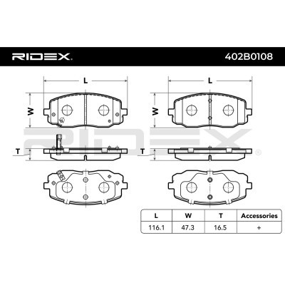 Klocki hamulcowe RIDEX 402B0108 402B0108 - foto 4