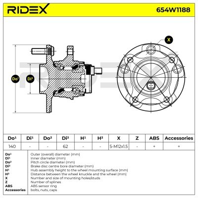 Łożysko Koła RIDEX 654W1188 654W1188 - foto 7