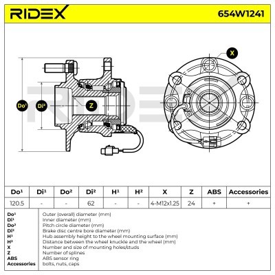 Łożysko Koła RIDEX 654W1241 654W1241 - foto 9