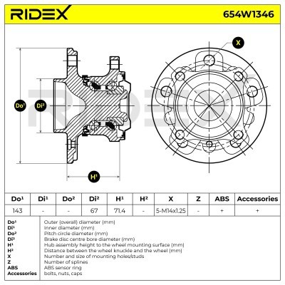 Łożysko Koła RIDEX 654W1346 654W1346 - foto 7