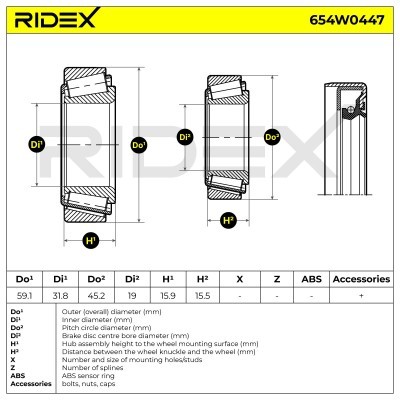 Łożysko Koła RIDEX 654W0447 654W0447 - foto 3