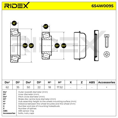 Łożysko Koła RIDEX 654W0095 654W0095 - foto 3
