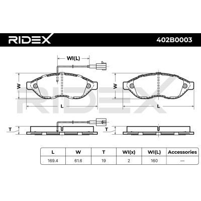 Klocki hamulcowe RIDEX 402B0003 402B0003 - foto 6