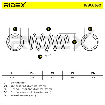 Sprężyna Zawieszenia RIDEX 188C0530 188C0530 - foto 5