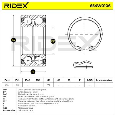 Łożysko Koła RIDEX 654W0106 654W0106 - foto 6