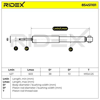 Amortyzator RIDEX 854S1101 854S1101 - foto 7