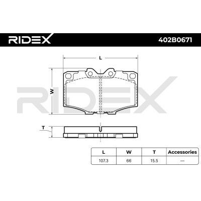 Klocki hamulcowe RIDEX 402B0671 402B0671 - foto 7