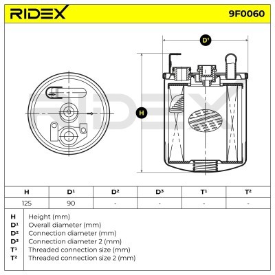Filtr Paliwa RIDEX 9F0060 9F0060 - foto 3