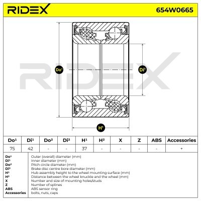 Łożysko Koła RIDEX 654W0665 654W0665 - foto 5