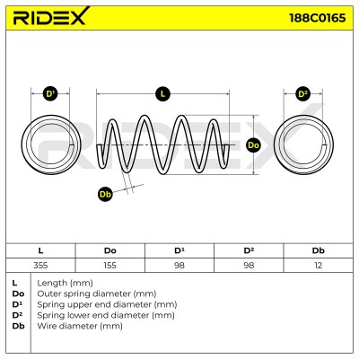 Sprężyna Zawieszenia RIDEX 188C0165 188C0165 - foto 5