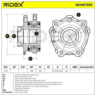 Łożysko Koła RIDEX 654W1353 654W1353 - foto 7