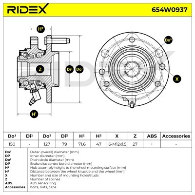 Łożysko Koła RIDEX 654W0937 654W0937 - foto 5