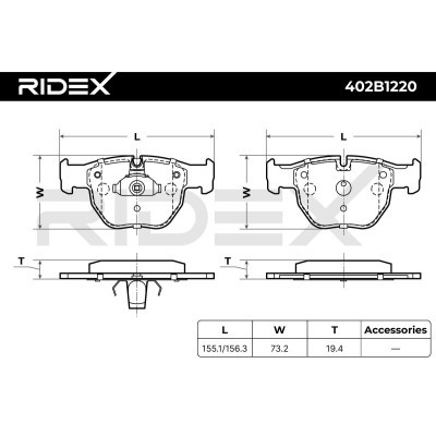 Klocki hamulcowe RIDEX 402B1220 402B1220 - foto 7