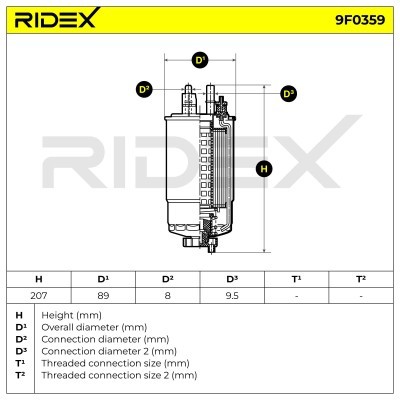 Filtr Paliwa RIDEX 9F0359 9F0359 - foto 6