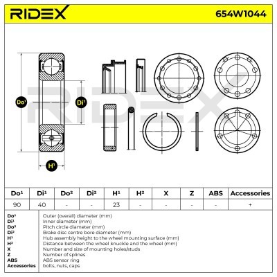 Łożysko Koła RIDEX 654W1044 654W1044 - foto 6