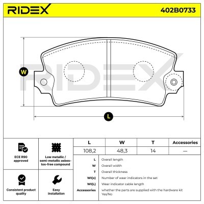 Klocki hamulcowe RIDEX 402B0733 402B0733 - foto 6