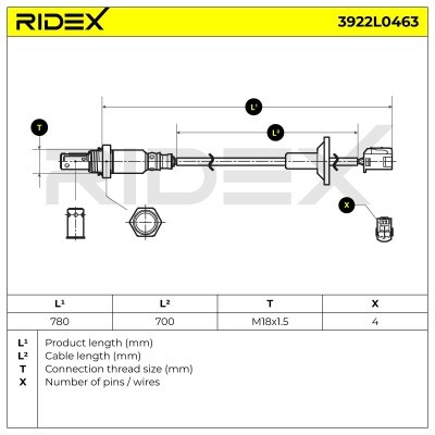 Sonda Lambda RIDEX 3922L0463 3922L0463 - foto 6
