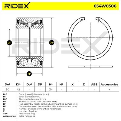Łożysko Koła RIDEX 654W0506 654W0506 - foto 3