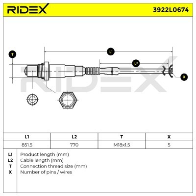 Sonda Lambda RIDEX 3922L0674 3922L0674 - foto 5