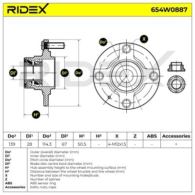 Łożysko Koła RIDEX 654W0887 654W0887 - foto 5