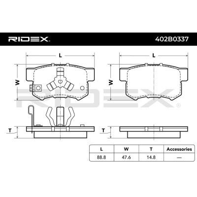 Klocki hamulcowe RIDEX 402B0337 402B0337 - foto 7