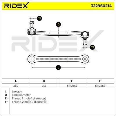 Łącznik Stabilizatora RIDEX 3229S0214 3229S0214 - foto 3