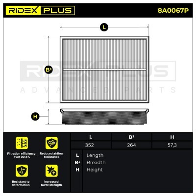 Filtr Powietrza RIDEX 8A0067P 8A0067P - foto 3