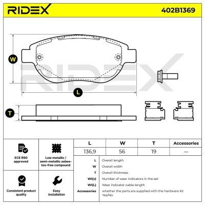 Klocki hamulcowe RIDEX 402B1369 402B1369 - foto 9