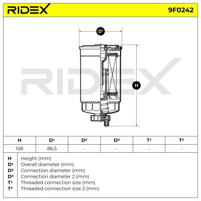 Filtr Paliwa RIDEX 9F0242 9F0242 - foto 5