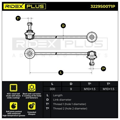 Łącznik Stabilizatora RIDEX 3229S0071P 3229S0071P - foto 9