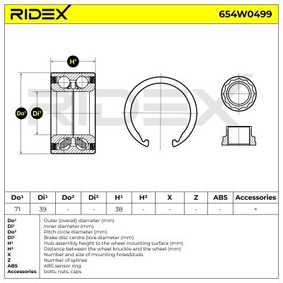 Łożysko Koła RIDEX 654W0499 654W0499 - foto 3