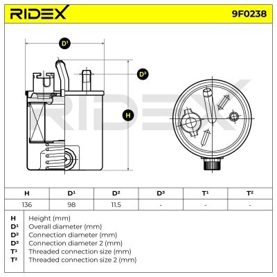 Filtr Paliwa RIDEX 9F0238 9F0238 - foto 7