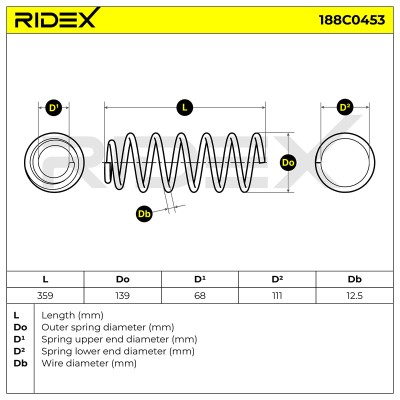 Sprężyna Zawieszenia RIDEX 188C0453 188C0453 - foto 5