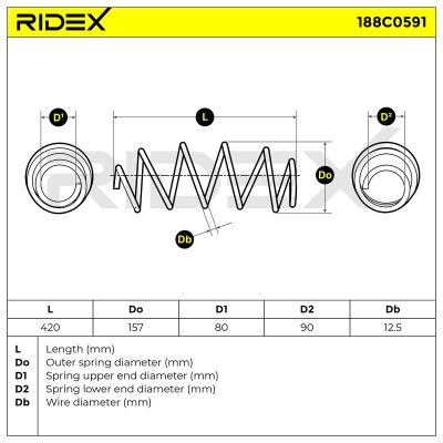 Sprężyna Zawieszenia RIDEX 188C0591 188C0591 - foto 6