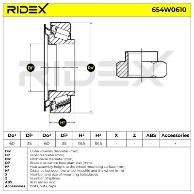 Łożysko Koła RIDEX 654W0610 654W0610 - foto 3