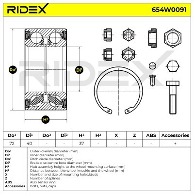 Łożysko Koła RIDEX 654W0091 654W0091 - foto 5