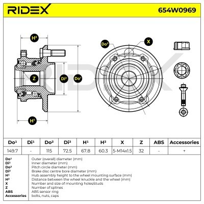 Łożysko Koła RIDEX 654W0969 654W0969 - foto 5