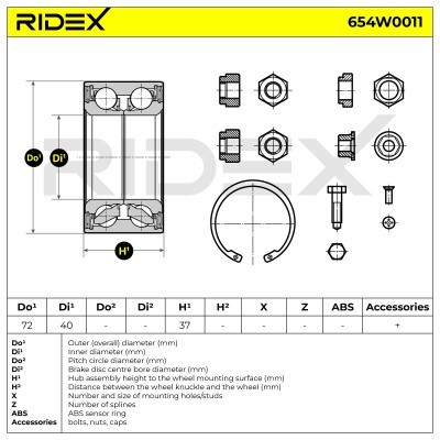 Łożysko Koła RIDEX 654W0011 654W0011 - foto 7